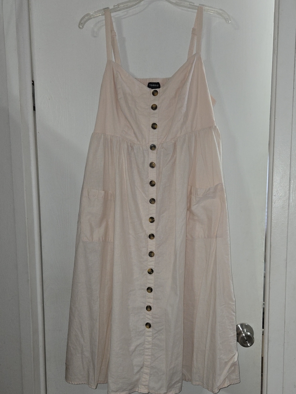 Torrid Pale Pink Button-Front Midi Dress
